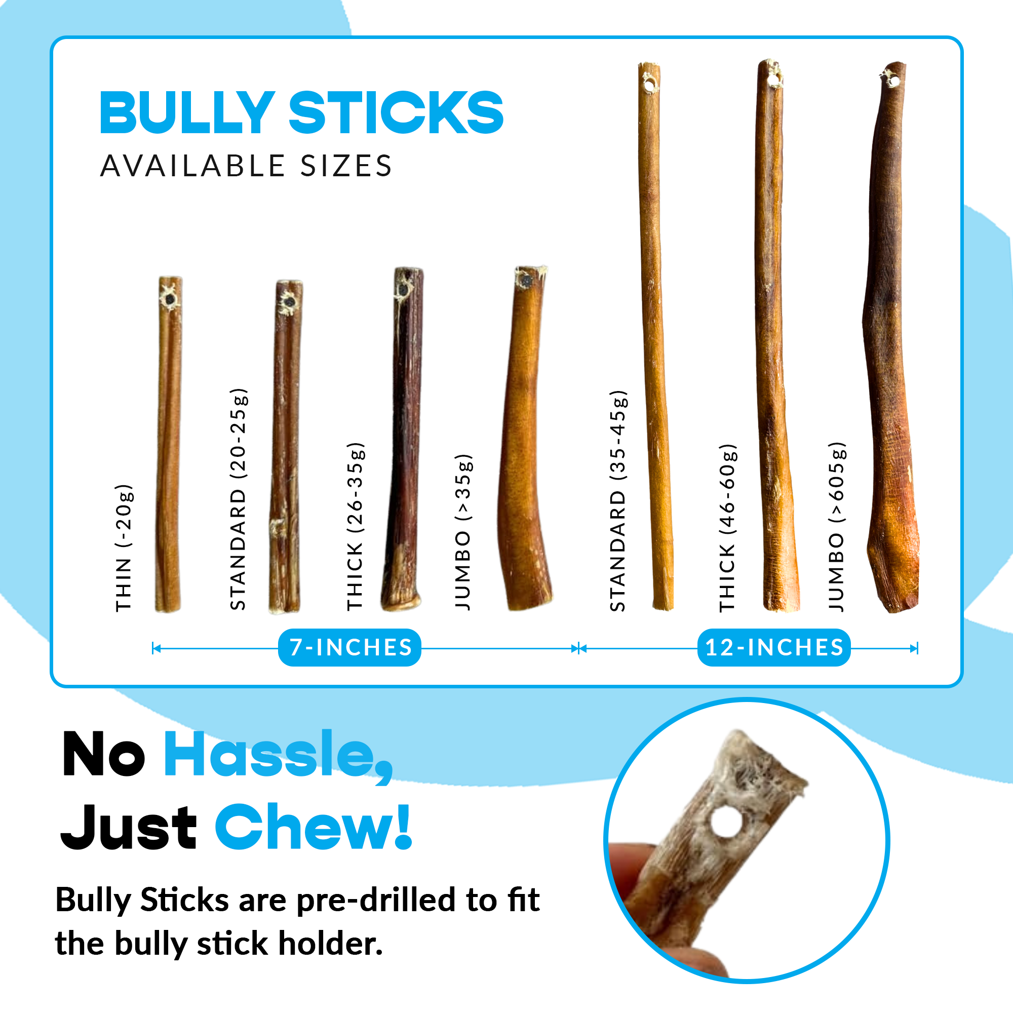 12" Jumbo Bully Sticks - Refill Pack