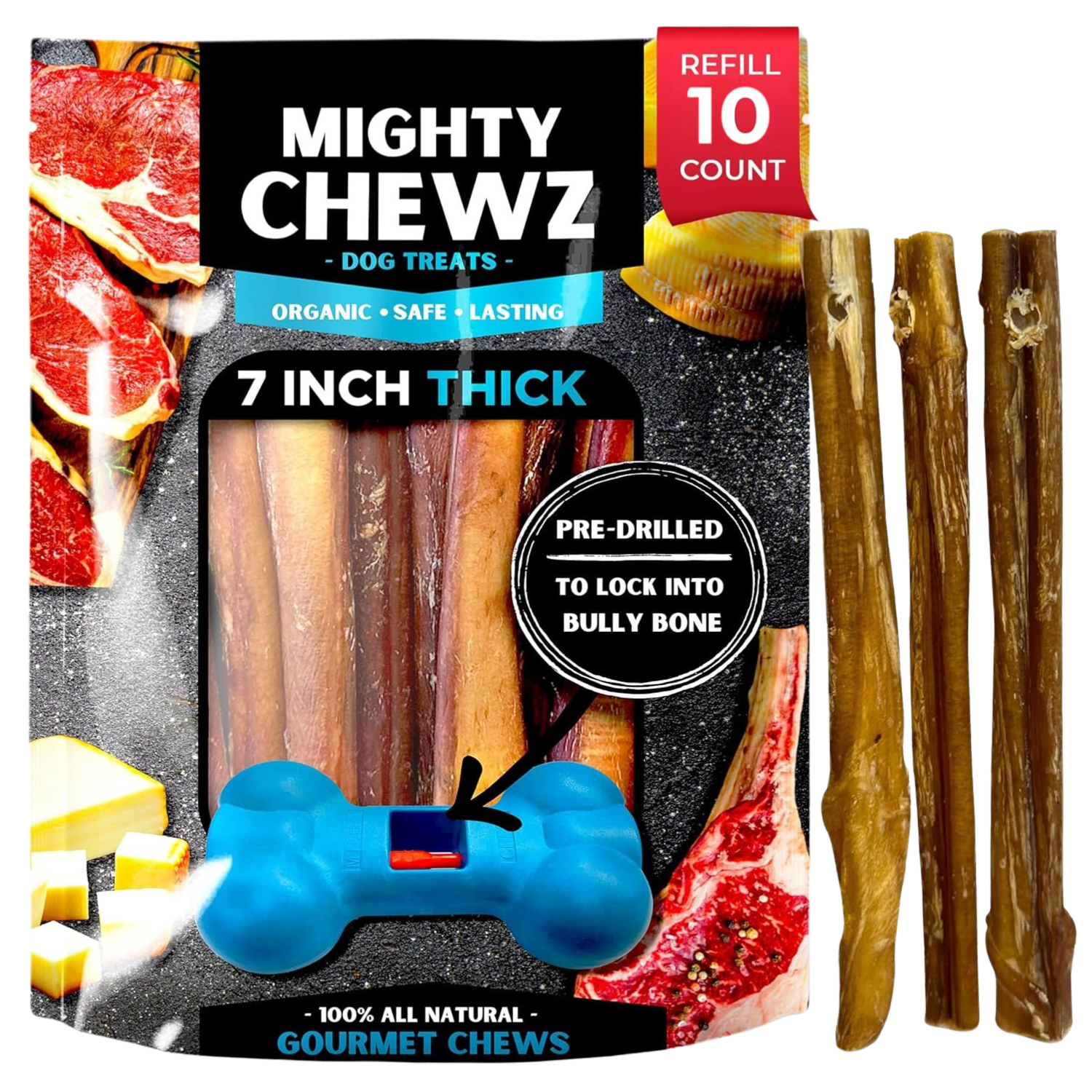 7" Thick Bully Sticks - Refill Pack
