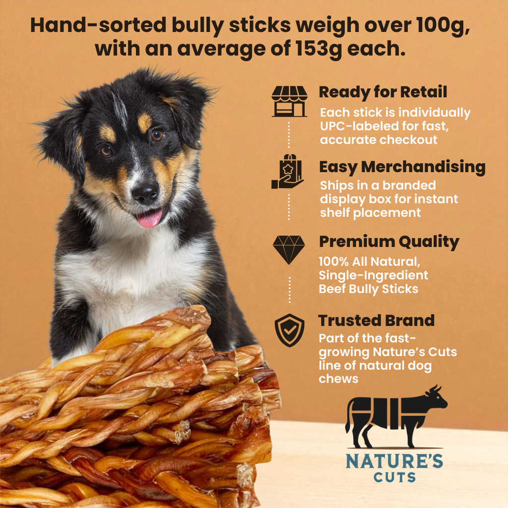 12" Monster Braided Bully Sticks Display Box